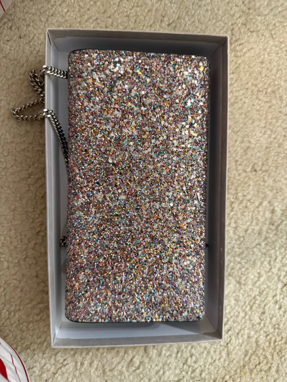 Jimmy Choo Emmie Sparkling Multicolor Glitter Clutch